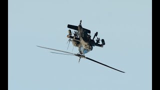 AH64A Apache maneuverability demonstration loop barrel roll [upl. by Lahcear383]