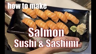 how to make salmon sushi and sashimi [upl. by Calypso]