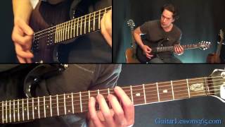 Fade To Black Guitar Lesson Pt2  Metallica  Distorted Rhythm Parts [upl. by Bille340]