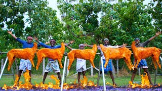 5 FULL GOAT GRILL  Grilled Mutton Recipe Cooking in Village  Whole Lamb Roast with Mutton Meat [upl. by Zetes]