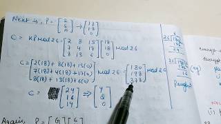 HILL CIPHER 3X3 Matrix Example Encryption and decryption [upl. by Eiruam]