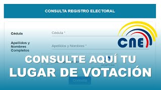 Consulta Aquí tu Lugar de Votación CNE 2021 [upl. by Mcgruter]