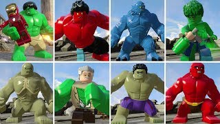 All Hulk Characters in LEGO Marvels Avengers  Transformations [upl. by Cotterell]