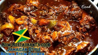 How Restaurant Make Jamaican Style Brown Stew Chicken [upl. by Attlee]