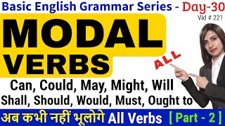 All Modal Verbs in English Grammar  What are modals [upl. by Emelina713]