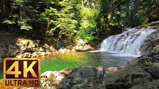 3 hours 4K Waterfall relaxation video  Denny Creek falls  Water Sounds [upl. by Eednar]