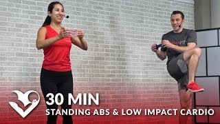 30 Min Standing Abs amp Low Impact Cardio Workout at Home  30 Minute Cardio for Beginners Ab Workouts [upl. by Monafo]