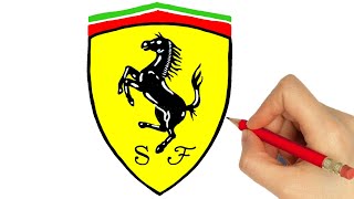 HOW TO DRAW THE FERRARI LOGO [upl. by Philbert]