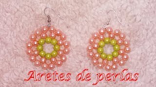 Aretes círculo con perlas  Bisutería Fina Tutorial paso a paso [upl. by Garey]