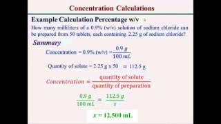 Percentage Concentration Calculations [upl. by Ahsenyt258]