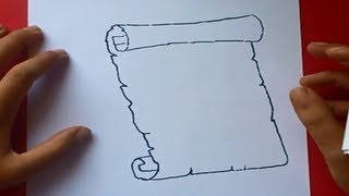 Como dibujar un pergamino paso a paso 2  How to draw a scroll 2 [upl. by Nohsreg651]