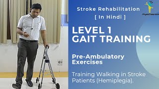 LEVEL 1 GAIT TRAINING EXERCISES FOR STROKE HEMIPLEGIA PATIENTS [upl. by Hallvard]