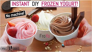 1 Minute 3 Ingredient FROZEN YOGURT Instant FroYo ICE CREAM RECIPE [upl. by Goldfarb]