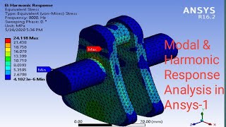 Modal amp Harmonic Response Analysis in Ansys1 [upl. by Ynoble]