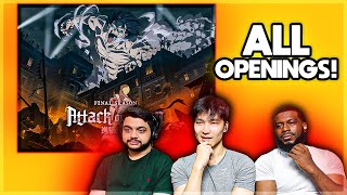 Attack On Titan All Openings 18  REACTION  2023 [upl. by Ssyla]