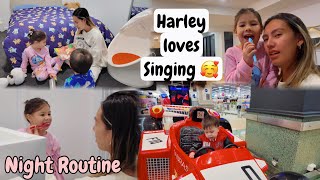 HARLEY LOVES SINGING  NIGHT ROUTINE NAMIN  Thefewstertv [upl. by Kellina]