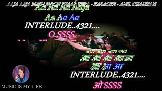 Aaja Aaja Main Hoon Pyar Tera Karaoke With Scrolling Lyrics Eng amp हिंदी [upl. by Llennej]