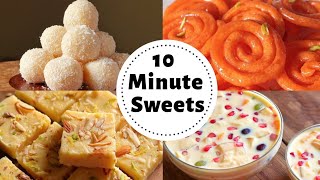 4 Indian Desserts You Can Make In Just 10 Minutes QUICK amp EASY [upl. by Hewe]