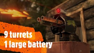 RUST ELECTRICITY TUTORIAL  9 TURRETS FROM 1 LARGE BATTERY [upl. by Kayne222]