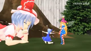 MMD Touhou  Remilia And Clownpiece  Two Little Indians [upl. by Ahsinert]