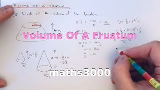 Frustums How To Work Out The Volume Of A Conical Frustum Sliced Off Cone [upl. by Naryk]