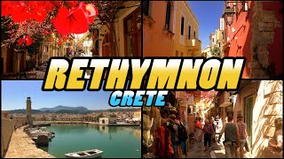 RETHYMNON Old Town  Crete  Greece 4k [upl. by Cob]