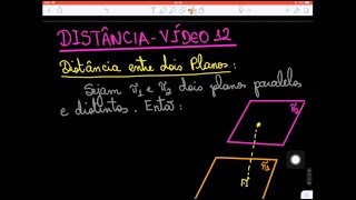 Geometria Analítica Distância entre dois planos exercício Vídeo 12 [upl. by Waddle]