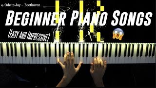 Top 5 BEAUTIFUL Beginner Piano Songs Easy [upl. by Anallij]