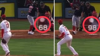 Shohei Ohtani Throws 68 MPH Curveball Then 98 MPH Fastball on Consecutive Pitches vs Red Sox [upl. by Natal728]