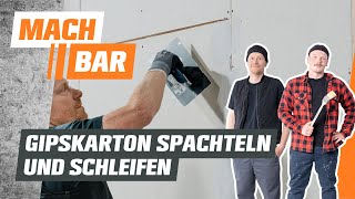 Gipskarton spachteln und schleifen  OBI [upl. by Nayrb]