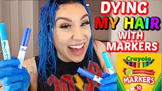 DYING MY HAIR WITH MARKERS 1 YEAR LATER Diy Hair Dye [upl. by Linkoski]