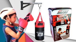 Junior Boxing Set Speedup Punching bag with Boxing Gloves [upl. by Einnob]