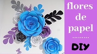 COMO HACER FLORES GIGANTES DE PAPEL EN 5 MINUTOS FÁCIL DIY [upl. by Dareg]