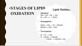 STAGES OF LIPID OXIDATION ll AUTOXIDATION [upl. by Eniar]