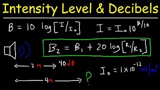 Sound Intensity Level in Decibels amp Distance  Physics Problems [upl. by Ettenot]