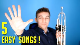 5 EASY Songs on TRUMPET  For Beginners [upl. by Daphene]