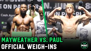 Floyd Mayweather vs Logan Paul Official WeighIns [upl. by Gregoor]