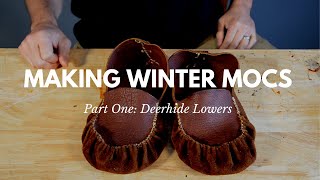 DIY Winter Moccasins Kit Part 1 Bison Hide Lowers [upl. by Autumn]