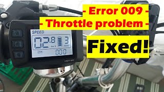 Error 009 Throttle Not working  FIXED  e Bike display OMTM3 [upl. by Tecu]