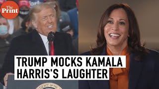 Is there something wrong with her Donald Trump mocks Kamala Harriss laugh [upl. by Nylarad]