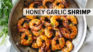 HONEY GARLIC SHRIMP  easy 20minute dinner recipe [upl. by Eenafets]