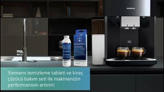 Siemens EQ6 Plus te653311rw tam otomatik kahve makinesi kireç temizleme nasıl yapılır Calc’n Clean [upl. by Akenahs]