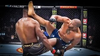 Cyril Gane WHEEL KICKS Francis Ngannou [upl. by Akenn]