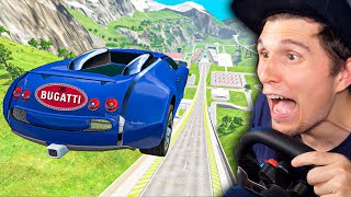 Mit dem BUGATTI Veyron über die XXL Sprungschanze  BeamNG [upl. by Sturdivant]