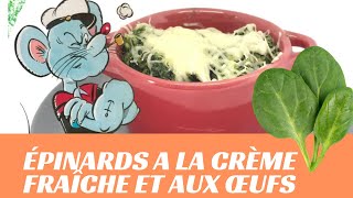 Épinards a la crème fraîche et aux œufs  Simple et Rapide  La Cuisine de Francine [upl. by Ellennahc]