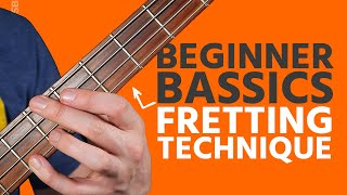 Basic Bass Fretting Technique Beginner Bass Basics [upl. by Yelraf650]