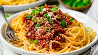 Quick and Easy Spaghetti Bolognese  Family Favourite [upl. by Nwahsuq512]