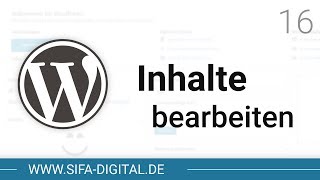 WordPress Grundkurs Seiteninhalte bearbeiten 4K 16  SIFA Digital [upl. by Issor]