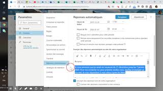 Comment ajouter des réponses automatiques dans Outlook pour mes absences [upl. by Marcelia]