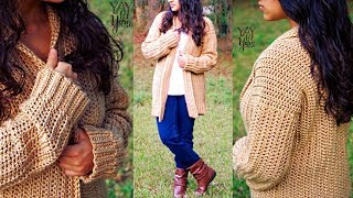 Free Crochet Cardigan Pattern for Beginners Comfy Cozy Cardigan [upl. by Barger99]